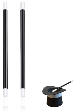 EUYKQNOI 2 Pcs Varita Magic Wand Herramienta Mágica Divertida Negro y Blanco Varita Mágica Divertida Palillo de Mágico para Niños Varita Mágica de Mago para Fiesta