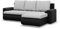 Mebligo - Ecksofa mit Schlaffunktion und 2 Bettkasten Grau + Schwarz 230x89x159 (BxHxT) FORESTA - Rechts Eckcouch, Sofas & Couches, Couch L Form, Cauchsofa, Sofa Wohnzimmer
