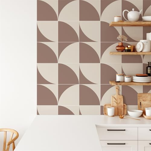 Piastrelle Adesive Cucina 20x20 Marrone Beige Piastrelle Adesive Bagno Pavimento Adesivo Paraschizzi Cucina Adesivo Piastrelle Ceramica Carta Adesiva per Mobili Vintage