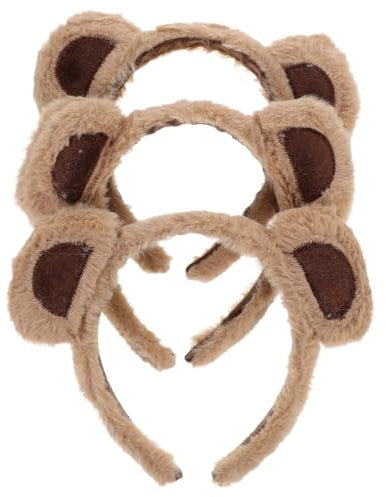 3 Stück Halloween Chipmunks Ohren Niedliche Bärenohren Stirnband Für Maskerade Party Geburtstagsfeier Tägliche Verkleidung Fotografie Cosplay Erwachsene Kinder Dekoration Khaki