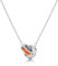 Linawe Kette Silber Schmuck, Orange Edelsteine Anhänger Silberkette Damen, Halskette für Frauen Damenschmuck, Edelstahl Kristall Kette Geburtsstein Collier Damen Kettenanhänger Silber