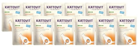 Kattovit Feline Diet Urinary Pute | 12 x 85g Nassfutter | Diätfutter für ausgewachsene Katzen mit Harnwegserkrankungen | zarte Stückchen in Sauce | C-Rezeptur