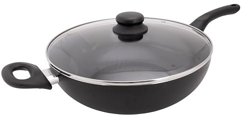 Cosy & Trendy Wok anti-adhésif en Aluminium Essentials, D30 cm, compatible induction-Sans PFAS-Avec couvercle