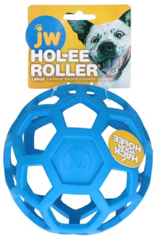 JW Pets HOL-ee Roller, Play Ball, Dog Ball, Dog Toy, Treat, Fetch Toy, Available in Various Sizes (L)