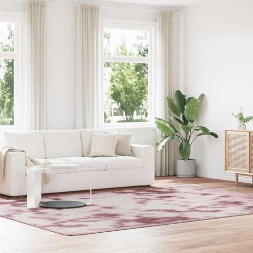 AJJHUUKI Decor-Rugs NAVARRA Tapis Shaggy en polyester Rose poudré 240 x 340 cm