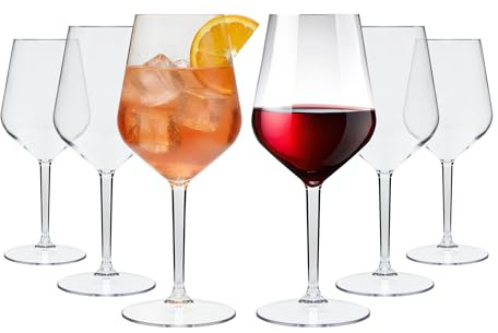 WUITOKI Calici in plastica 33cl, 6pz, riutilizzabili, lavabili in lavastoviglie, Infrangibile, Aperitivo