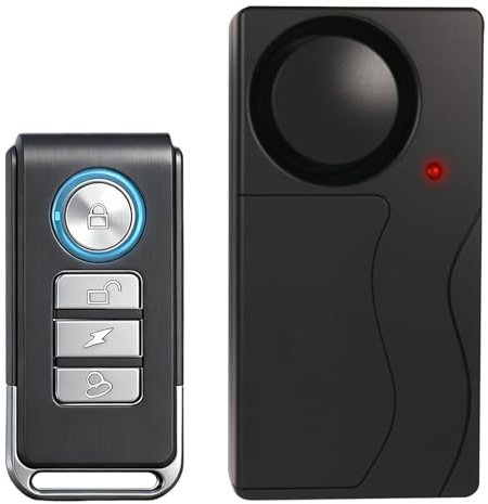 Bike Alarm with Remote,Wireless Vibration Alarm 110db Super Loud Anti theft Burglar Alarm for Bicycle Bike Motorcycle Car Vehicles Door Window 10 level Adjustable Sensitivity