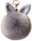 TOYMYTOY Niedlicher Pom Pom Pelz Ball Schlüsselanhänger Kaninchenohren Schlüsselanhänger Tasche Charm Dekoration (grau)