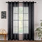 MIULEE 2er Set Sheer Voile Vorhang mit Ösen Transparente Gardine aus Voile Polyester Ösenschal Transparent Wohnzimmer Luftig Dekoschal für Schlafzimmer 140 X 245 cm (B x H), Grommet Top Schwarz