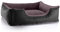 BedDog Hundebett Teddy, Hundesofa aus Cordura und Microfaser-Velours, waschbares Hundebett mit Rand, Hundekissen Vier-eckig, für drinnen, draußen, Größe L, schwarz-braun