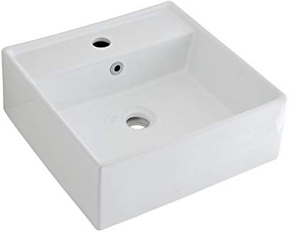 MILANO White Ceramic Countertop Wall Hung Bathroom Basin Sink 410 x 410mm
