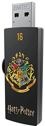 EMTEC, ECMMD16GM730HP04, Clé USB 16 Go Harry Potter - Design exclusif inspiré des maisons de Poudlard - Vitesse de lecture jusqu'à 15 MB/s - Système coulissant - Couleur : Multicolore