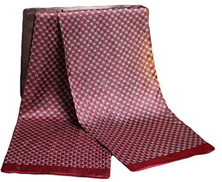 UK_Stone Klassisch Seidenschal Blumen Kariert Halstuch Herren Schal Rot Blogger Karo