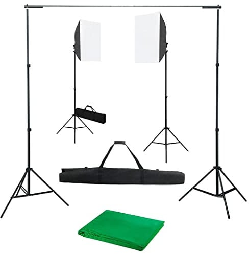vidaXL Fotostudio-Set mit Softboxen und Hintergrundsystem