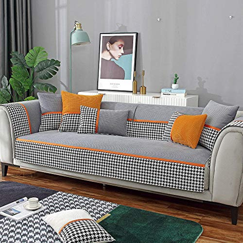 Couch Auflage Sofa schonbezug sofabezug Decken für Couch,rutschfeste Couch Schonbezug für Ledersofa,Moderne Büro 1/2/3/4 Sitzer Sofa Schonbezug,Plüsch weiche Möbelschutzhüllen-dunkelgrau_70 * 2
