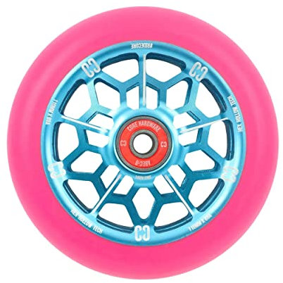 CORE Hex Stunt Scooter Wheel 110mm ABEC 9 Bearings (Replacement Pro Scooter Wheels) - Pink/Blue