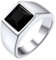 GoldChic Ringe für Herren Edelstahlring Siegelring mit schwarzem Stein Bandring 69mm Verlobungsring Zirkonia Ring Schmuck Accessoires