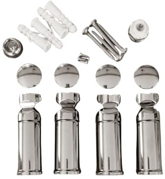 Fixations pour radiateur sèche-Serviette, Support Universel pour seche Serviette, Convient pour Tout radiateur SDB Droit ou courbé… (Blanc) (Blanc) (Chrome)