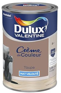 Dulux Valentine Crème de Couleur - Peinture multi-supports intérieure - Mat Taupe 1,25 L
