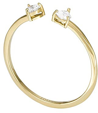 FOSSIL Damen Ringe aus Edelstahl offen, 5.5, Glänzendes Gold
