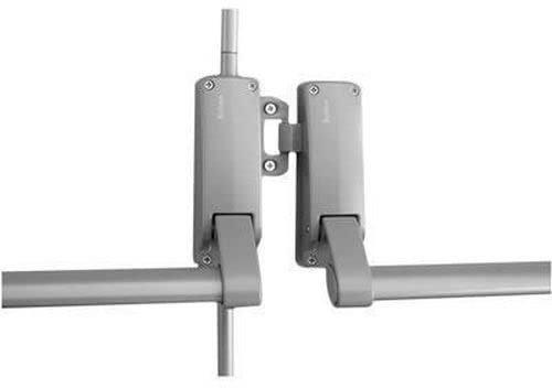 Horison Industries Double Door Push Bar Set - 377E Panic Bar with Reversible Rim Panic Latch and Vertical Panic Bolt, Suitable for Rebated Double Doors, Heavy Duty Push Bar for Public Areas