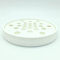 Porte-Savon écologique Rond en matière biosourcée, fabriqué artisanalement en France avec Une Grille Amovible imprimée en 3D pour Un Nettoyage Facile (Blanc)
