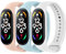 Vancle 3 Stück Armband für Xiaomi Mi Band 7, Weiches Silikon Sport Wasserdicht Ersatzarmband für Xiaomi Mi Band 7 Damen Herren (Weiß/Rosa/Himmelblau)