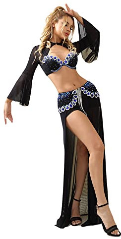 ROYAL SMEELA Bauchtanz kostüm für Damen Bauchtanz BH und Rock Kleidung Fuer den Bauchtanz Profi Bauchtanz Set Bauchtänzerin Kostüme Bauchtanz Bekleidung professionell Bauchtanz Outfit für Frauen