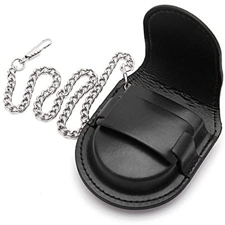 Leadigol Modische schwarze Uhrentasche Leder Uhrentasche Reise Uhrentasche Uhrentasche mit Kette PU Leder klassische Vintage Münztasche Tasche Uhren Aufbewahrungstasche