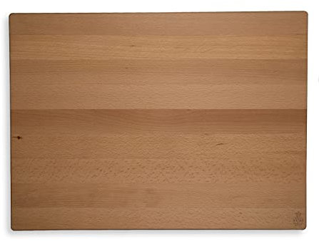 WEITZ Schneidebrett aus Holz mit 2 Griffmulden, 52cm x 38cm Hackbrett Buche geölt, Tranchierbrett aus geöltem Buchenholz, dicker Hackblock