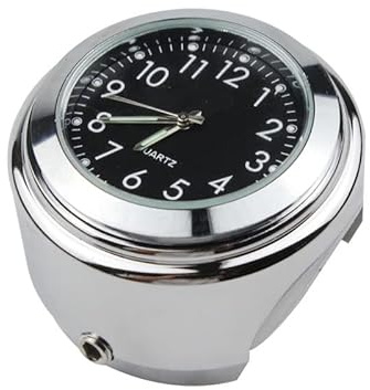 Unifizz 22/25 mm Universal-Digital-Fahrraduhr, Chrom, wasserdicht, für Motorradlenker, Zifferblatt für Harley