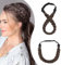 Elailite Haarband Geflochten Haargummi mit Haare Damen Haarteile Dutt Braids Extensions Stirnband Breit 2.5cm/M Zopf Haarreif Verstellbare Kopfband Haarschmuck 30g Eschenbraun/Kastanienbraun