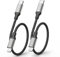 Cavo USB C a Lightning [30 cm, 2 pezzi], certificato Apple MFi, cavo di ricarica corto in nylon intrecciato per iPhone 14, 13, 12, 11, Mini Pro Max X XS XR 8, 7, 6 Plus SE iPad, nero
