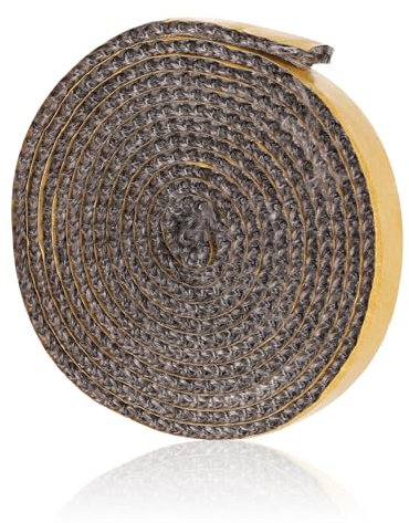 Cinta Sellado Chimenea, 2mmx15mmx2m Junta Chimenea Autoadhesiva Junta Sellado Cuerda Reemplazo Junta Fibra de Vidrio Chimenea Calor Soporte 550 Grados Celsius