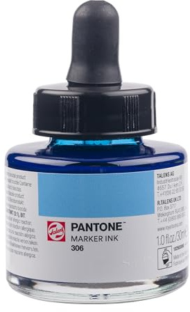 Talens | Pantone Marker-Tinte 30 ml 306 | Flüssige Tinte + Marker-Nachfüllung | Wasserbasierte, pigmentierte Tinte in 108 Pantone-Farben