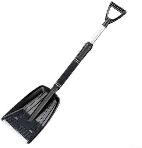 CWOQOCW Schneeschaufel Auto Schneeschieber mit 21,5cm Breit Kunststoffkopf für Winterauffahrt