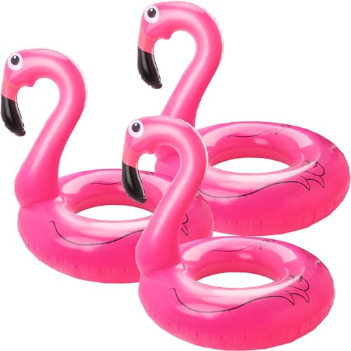 Sonarun Lot de 3 flamants roses gonflables de 119,4 cm pour piscine - Bouée gonflable pour l'été, la plage, la piscine, la fête (couleur 1)