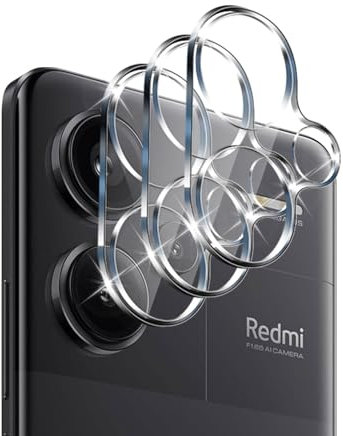 QULLOO Protector de Lente de Cámara para Xiaomi Redmi Note 13 Pro Plus / 13 Pro+ 5G, Cristal Vidrio Templado de Camara, 9H Dureza, Anti-Rasguños, Ultra Transparente, 3 Unidades