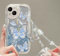 Coque Souple Silicone Transparent Étui Compatible avec iPhone 6/iphone 6s Papier Pailleté Motif Papillon Téléphone Chaîne Option Anti Choc Bordure Crème.