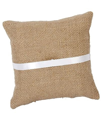 Cabilock Rustikales Ringkissen Und Blumenkorb Jute Spitze Für Hochzeiten Brautpartys Und Jubiläumsfeiern Design Mit Blumen Und Spitzenrand