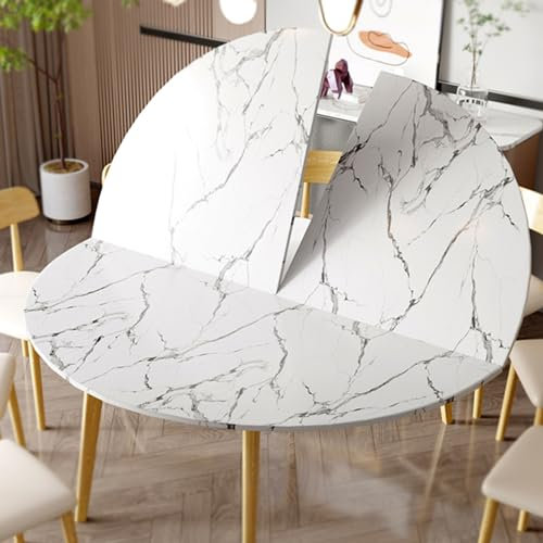 Table Ronde Pliante Plateau de Table Pliant Rond Peu Encombrant Uniquement, Plateau de Remplacement de Table à Manger D'intérieur en Bois Blanc, Dessus de Table Basse de Patio Sans Pieds ( Size : 120