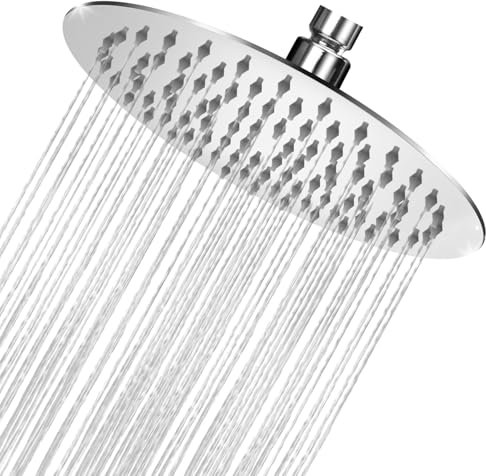 AOPOY Regendusche 12, Testa Doccia 360° Regolabile, 30x30cm in Acciaio Inossidabile 304, Anticalcare per Casa