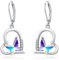 MEDWISE Schmetterling Ohrringe - 925 Sterling Silber Herz Hängend Tropfen Ohrringe mit Mondsteinweiß - Hypoallergener Schmetterling Schmuck für Damen, Frauen und Kinder