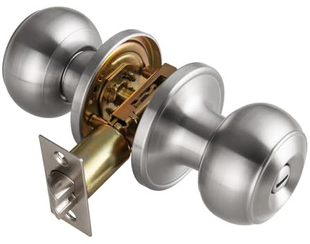 NCSEN Türknauf aus gebürstetem Nickel, für Innenbereich, Bad und Bett, Türknauf, schlüsselloses Türschloss, runde Türknäufe