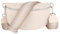 MIRROSI® Bauchtasche Damen, Echtleder, Made in Italy, Umhängetasche, Brusttasche, Crossbody Bag (1 Tasche & 2 Gurte) (Beige (Kreis), Große Tasche (28x18x9cm))