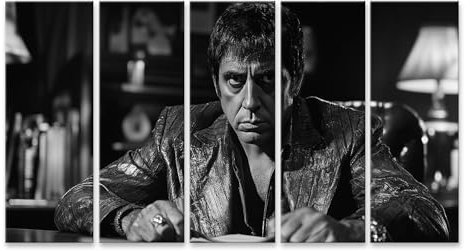 islandburner Bild auf Leinwand Al Pacino in Lederjacke, ernst am Schreibtisch - ideal für Filmfans Bilder Wandbilder Poster