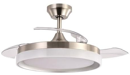 Ventilador DC Zenit de 72W con 3 aspas retráctiles. Silencioso (107dB), 7200 lm, 6 velocidades, luz regulable (3000K-6000K), control remoto y temporizador. Ideal para cualquier espacio.