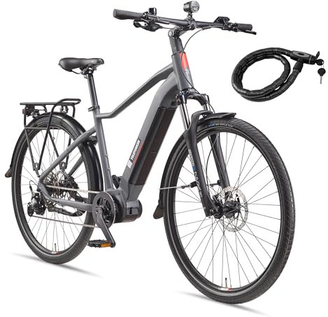 Telefunken E-Bike 29 Zoll Fahrrad für Damen & Herren | Pedelec SUV 10-Gang Kettenschaltung | Hydr. Scheibenbremsen | inkl. Panzerkabelschloss | Elektrofahrrad 250 W Mittelmotor |720 Wh Li-Ion-Akku