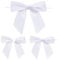 G2PLUS 50 Stück Weiß Fertige Schleifen, Geschenkschleifen Selbstklebend, Satin Schleifen zum Basteln, Schleife Geschenk mit Draht für Geschenkverpackung, Basteln