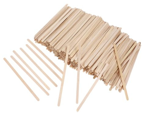 PRETYZOOM 1000 Pièces agitateur de café pailles à café bâtonnets de Chocolat Chaud bâtonnets à Cocktail remuer Le café d'agitation bâtonnets en Bois pour Le café Blanche Réutilisable